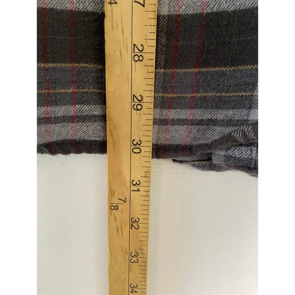 Stanley Mens Plaid Flannel Shirt Gray Red Button Front Long‎ Sleeve Large - Picture 9 of 9